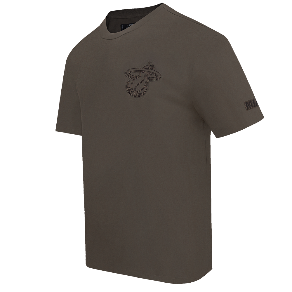NBA MIAMI HEAT NEUTRAL T-SHIRT À ÉPAULES TOMBANTES POUR HOMME (TAUPE FONCÉ)