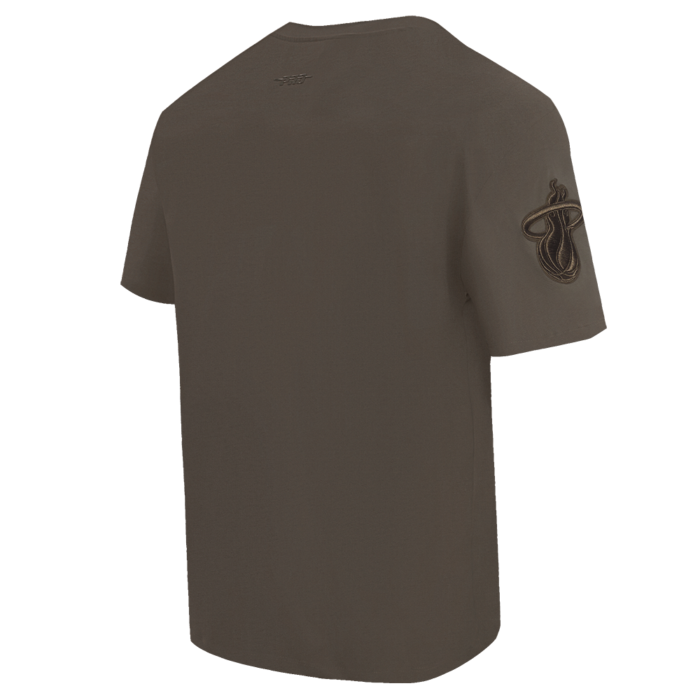 NBA MIAMI HEAT NEUTRAL T-SHIRT À ÉPAULES TOMBANTES POUR HOMME (TAUPE FONCÉ)