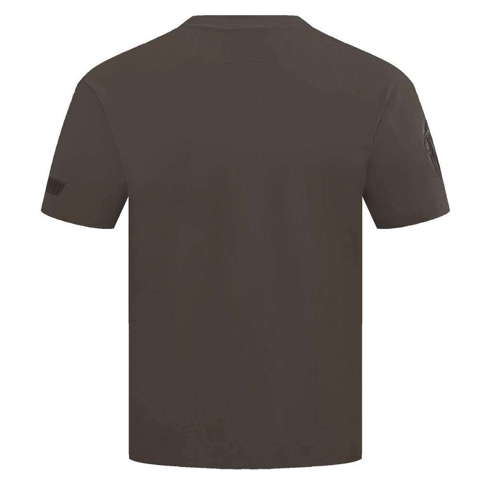 NBA MIAMI HEAT NEUTRAL T-SHIRT À ÉPAULES TOMBANTES POUR HOMME (TAUPE FONCÉ)
