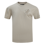 NBA MIAMI HEAT NEUTRAL T-SHIRT À ÉPAULES TOMBANTES POUR HOMME (TAUPE)