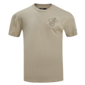 NBA MIAMI HEAT NEUTRAL T-SHIRT À ÉPAULES TOMBANTES POUR HOMME (TAUPE)