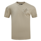 NBA MIAMI HEAT NEUTRAL T-SHIRT À ÉPAULES TOMBANTES POUR HOMME (TAUPE)