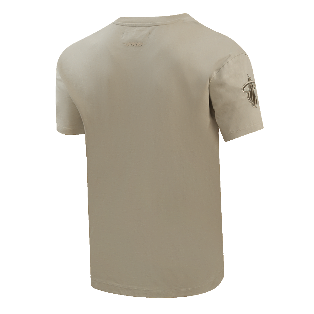 NBA MIAMI HEAT NEUTRAL T-SHIRT À ÉPAULES TOMBANTES POUR HOMME (TAUPE)