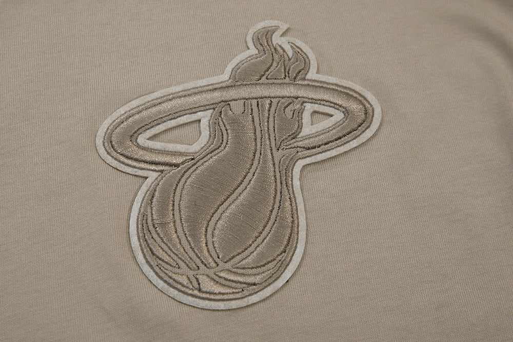 NBA MIAMI HEAT NEUTRAL T-SHIRT À ÉPAULES TOMBANTES POUR HOMME (TAUPE)