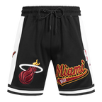 NBA MIAMI HEAT SCRIPT TAIL SHORT EN MAILLE DOUBLE 2.0 POUR HOMME (NOIR)