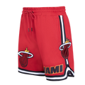 NBA MIAMI HEAT CLASSIC CHENILLE SHORT POUR HOMME (ROUGE CARDINAL/NOIR)