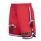 NBA MIAMI HEAT CLASSIC CHENILLE SHORT POUR HOMME (ROUGE CARDINAL/NOIR)