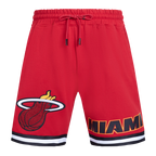 NBA MIAMI HEAT CLASSIC CHENILLE SHORT POUR HOMME (ROUGE CARDINAL/NOIR)