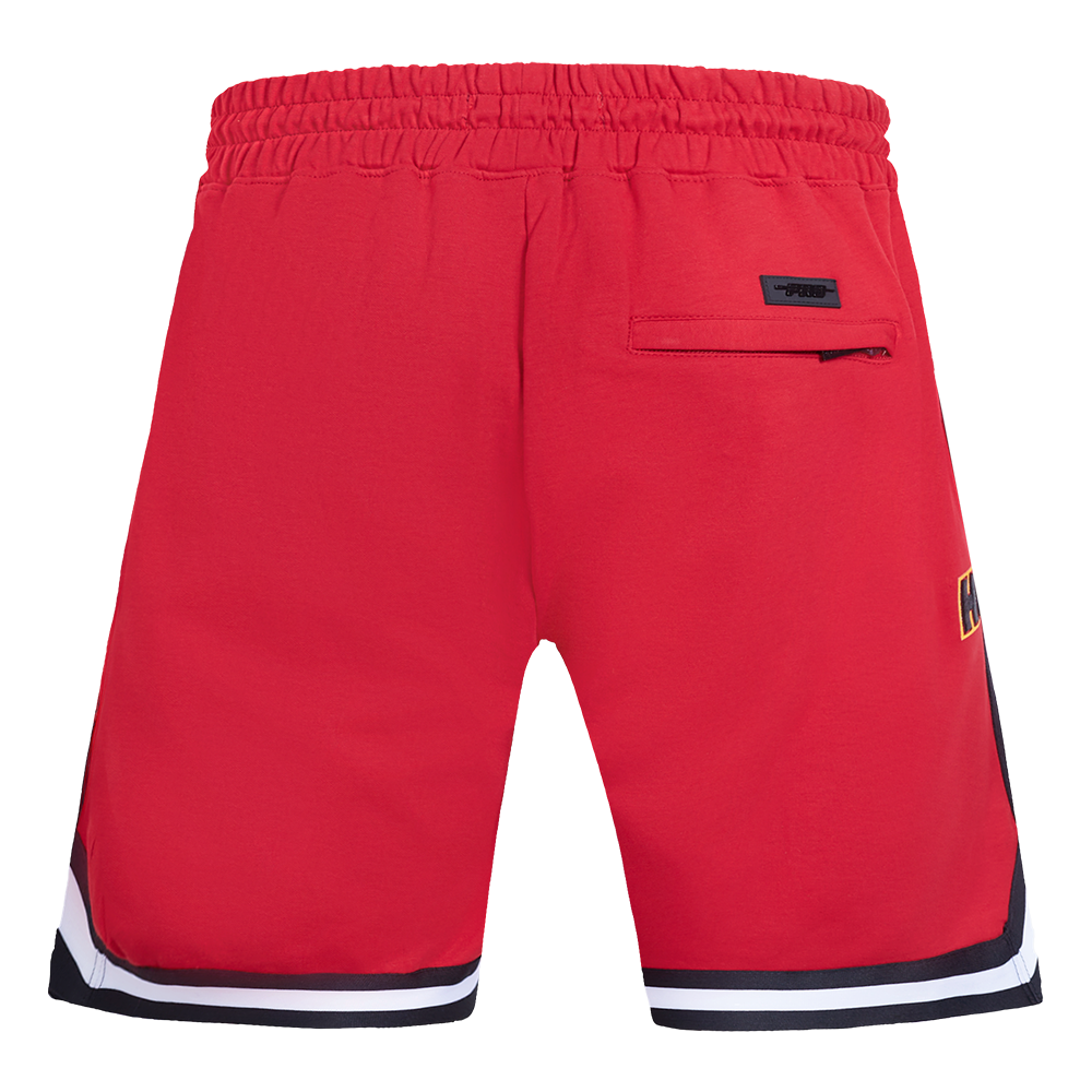 NBA MIAMI HEAT CLASSIC CHENILLE SHORT POUR HOMME (ROUGE CARDINAL/NOIR)