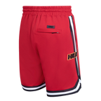NBA MIAMI HEAT CLASSIC CHENILLE SHORT POUR HOMME (ROUGE CARDINAL/NOIR)