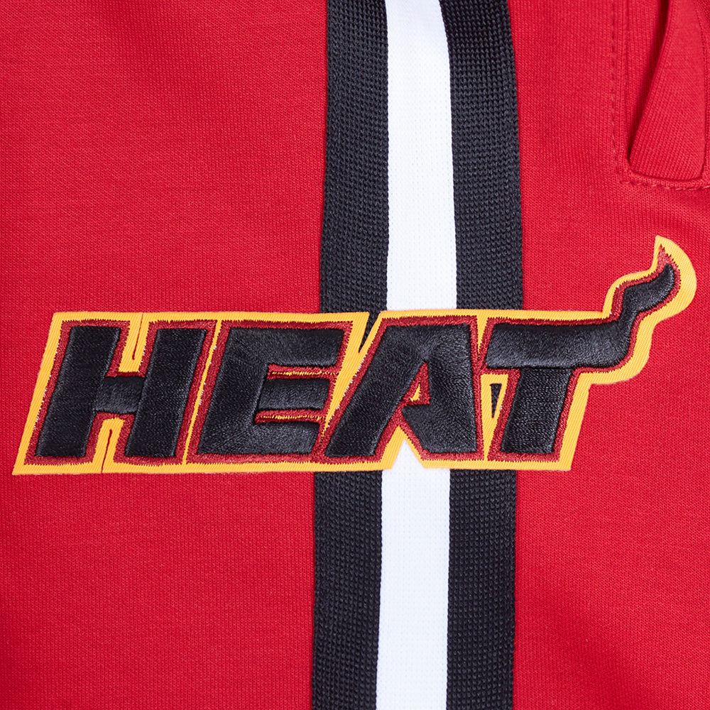 NBA MIAMI HEAT CLASSIC CHENILLE SHORT POUR HOMME (ROUGE CARDINAL/NOIR)