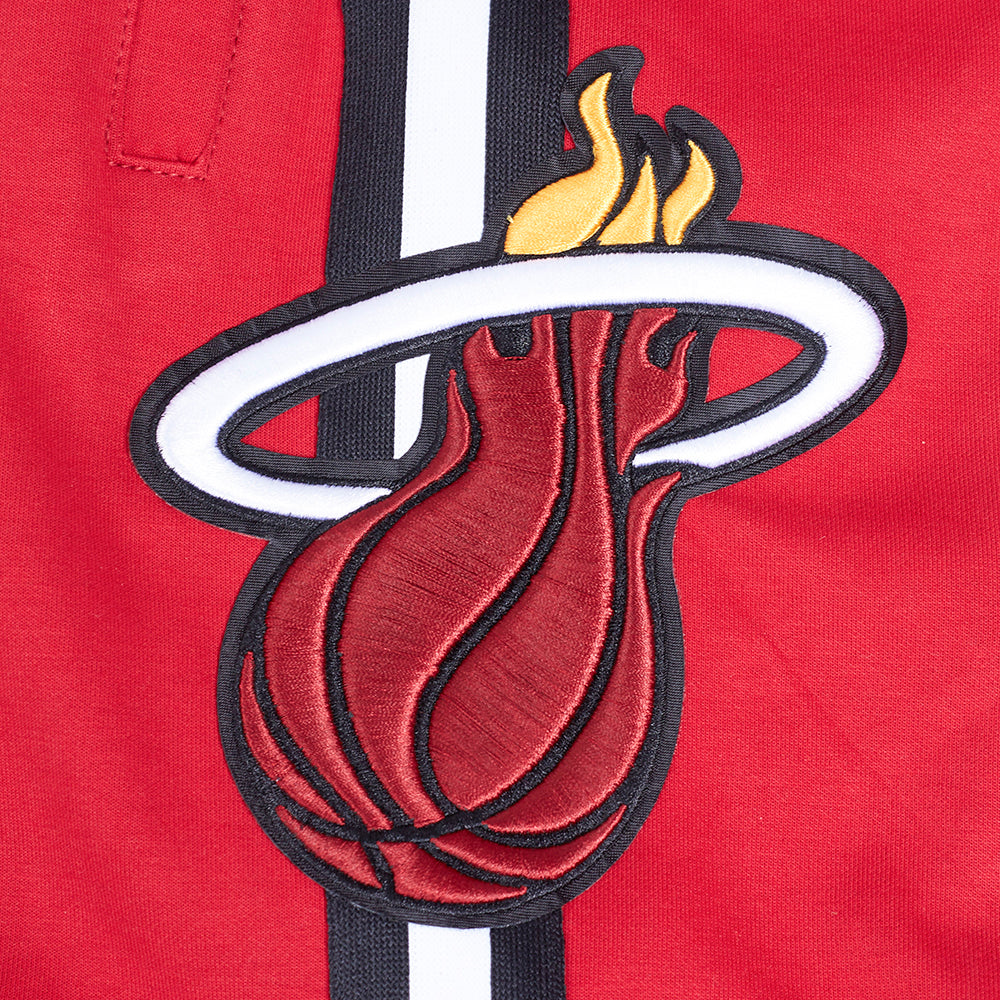 NBA MIAMI HEAT CLASSIC CHENILLE SHORT POUR HOMME (ROUGE CARDINAL/NOIR)