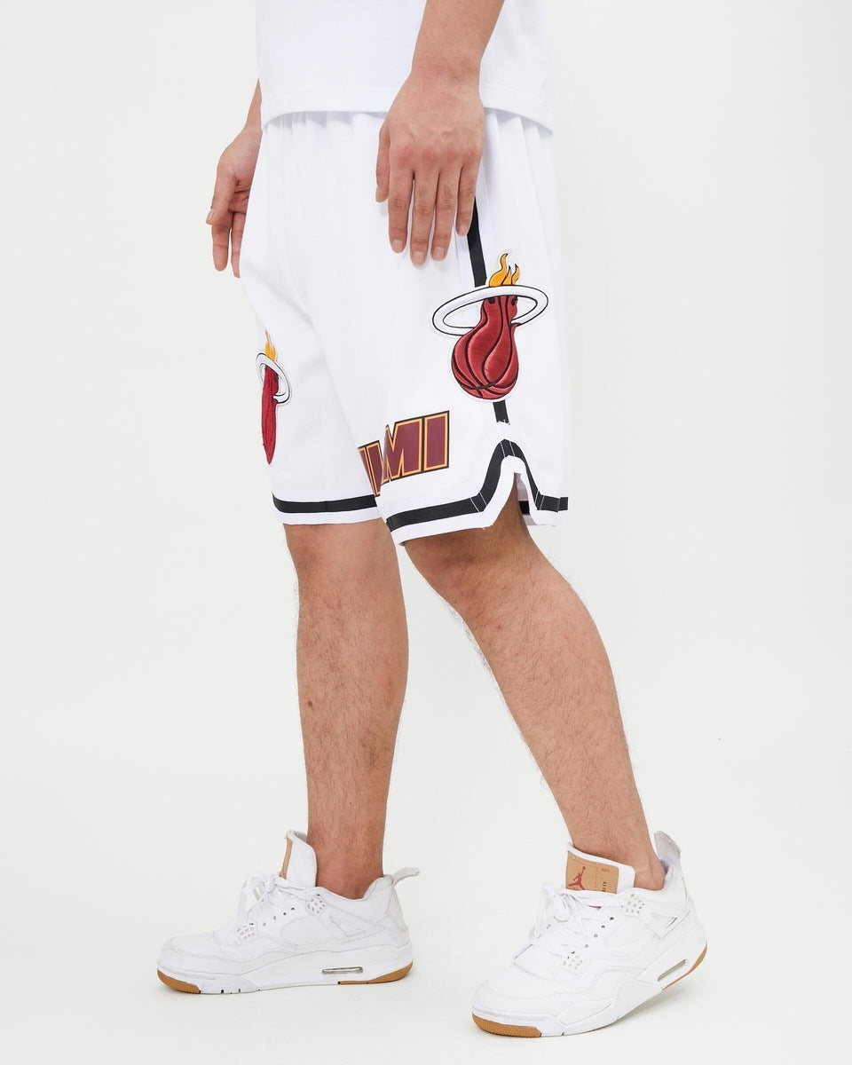 NBA MIAMI HEAT SHORT PRO TEAM À LOGO POUR HOMME (BLANC)