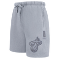 NBA MIAMI HEAT NEUTRAL SHORT POUR HOMME (GRIS CHINÉ FONCÉ)