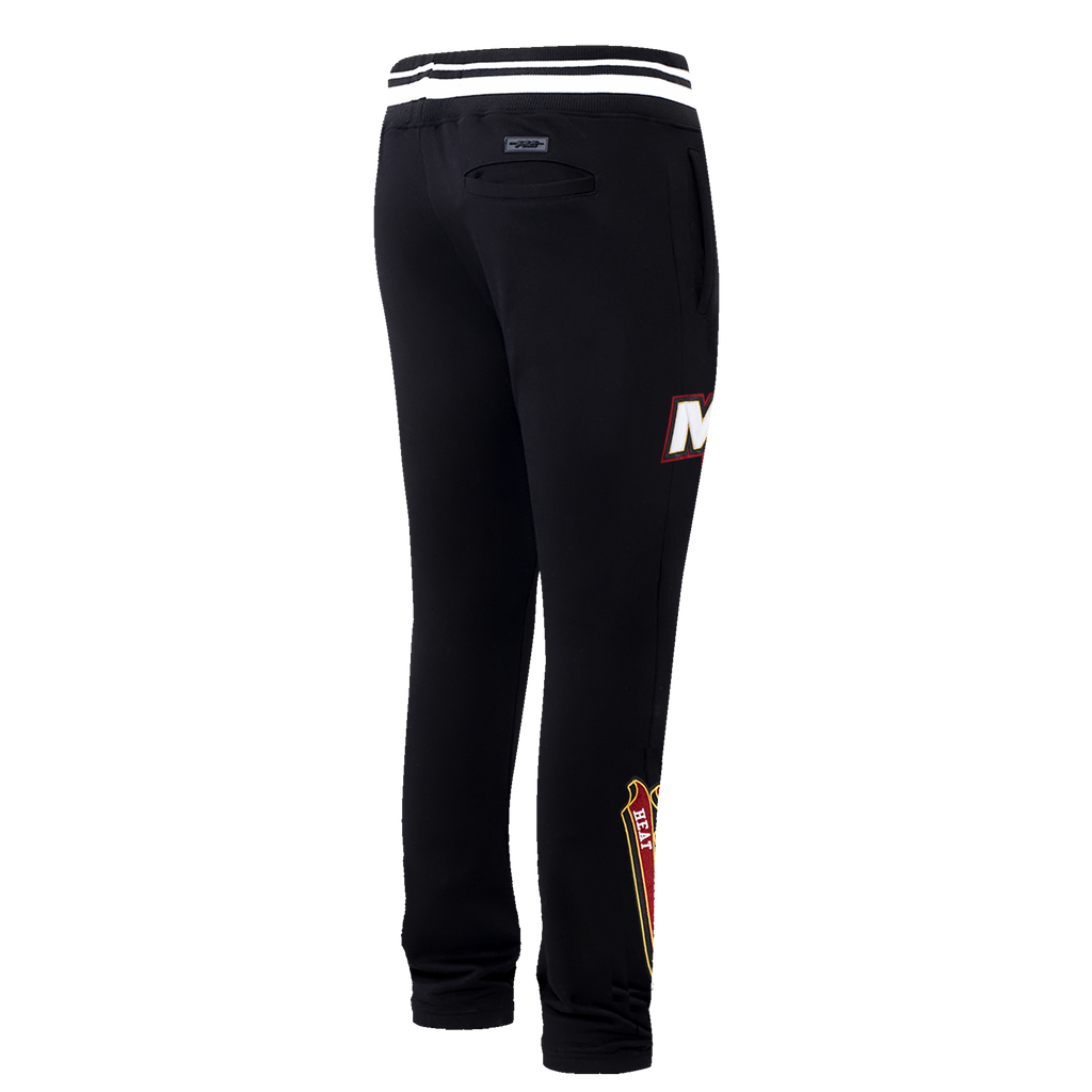 NBA MIAMI HEAT SCRIPT TAIL PANTALON OUATÉ EN MOLLETON CÔTELÉ POUR HOMME (NOIR)