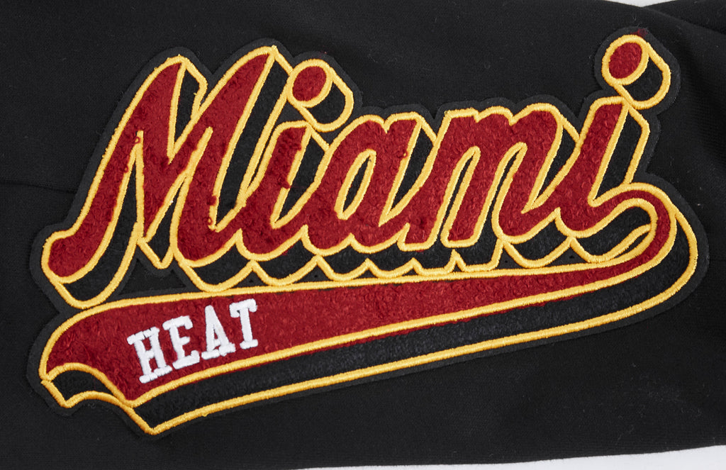 NBA MIAMI HEAT SCRIPT TAIL PANTALON OUATÉ EN MOLLETON CÔTELÉ POUR HOMME (NOIR)