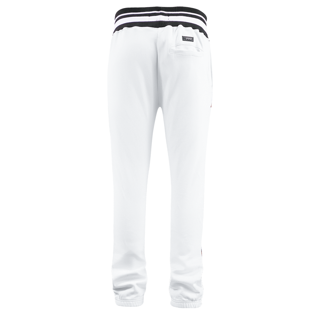 NBA MIAMI HEAT SCRIPT TAIL MEN'S RIB FLEECE SWEATPANT (WHITE/BLACK)