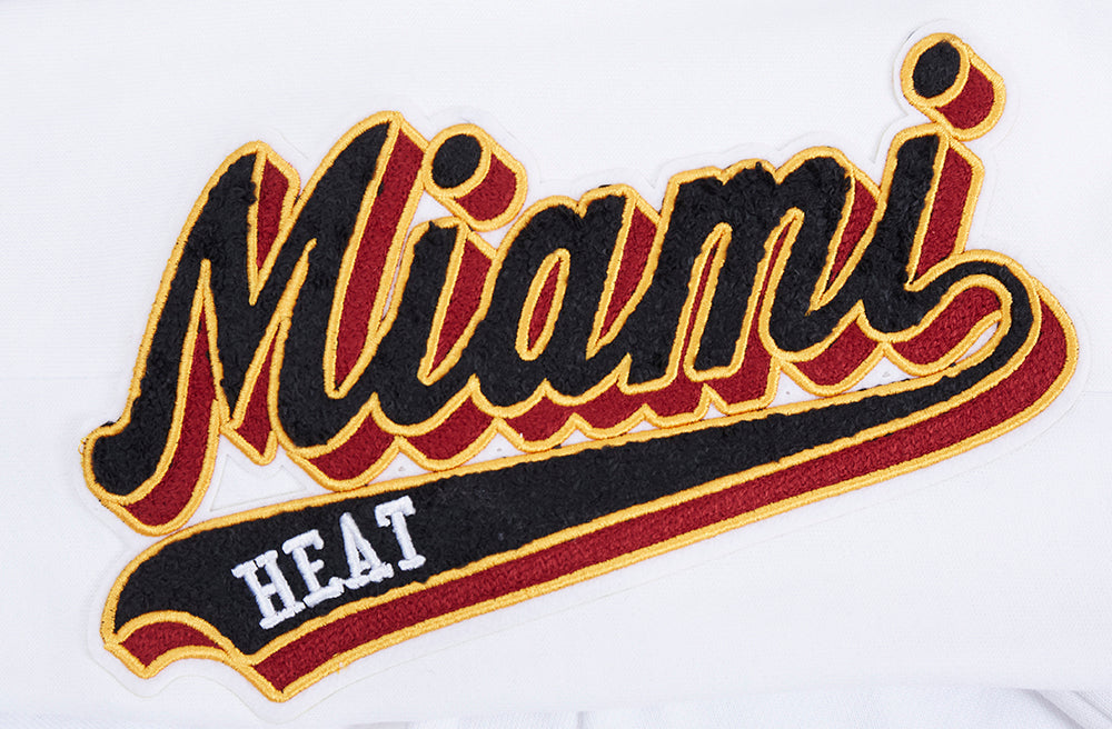 NBA MIAMI HEAT SCRIPT TAIL MEN'S RIB FLEECE SWEATPANT (WHITE/BLACK)