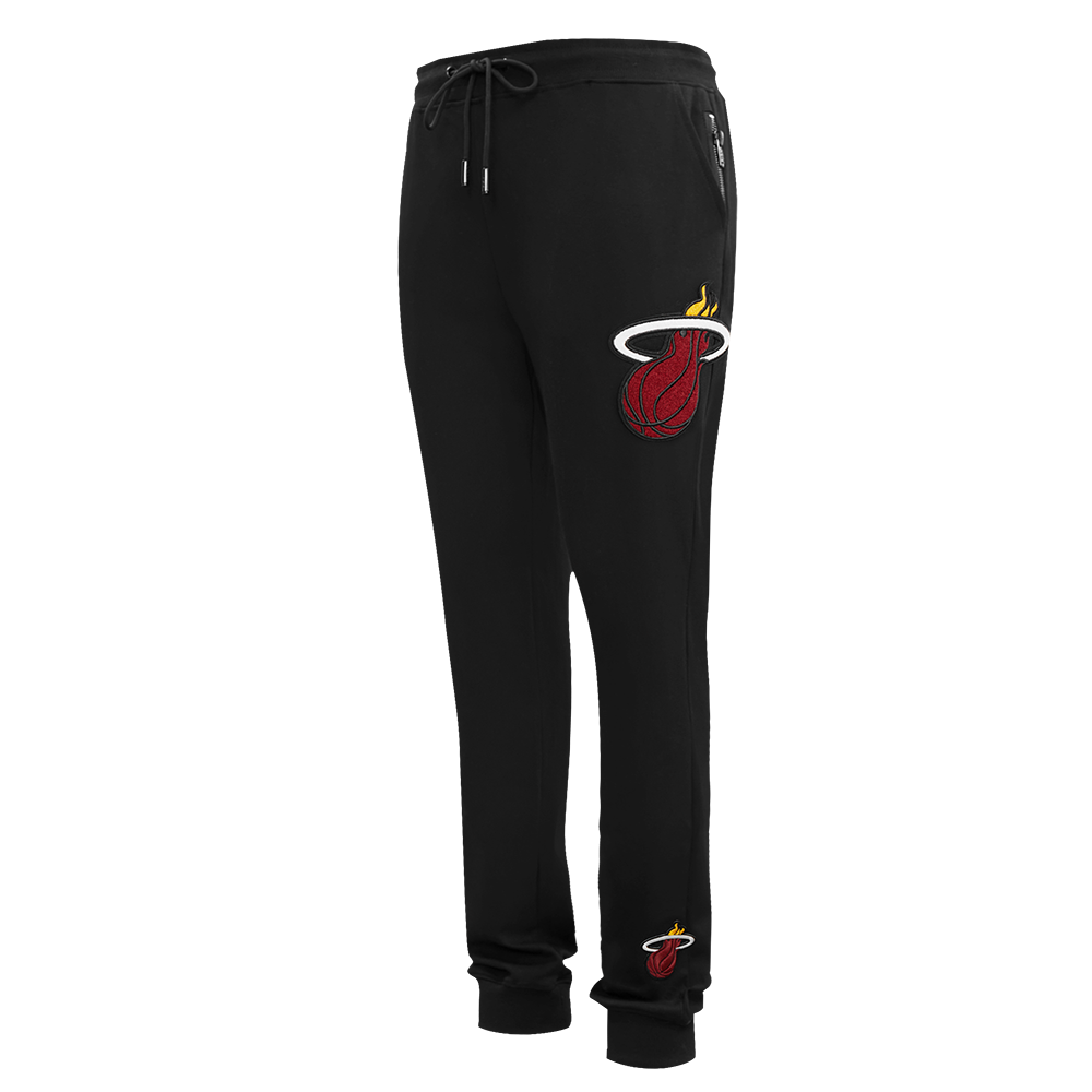 NBA MIAMI HEAT CLASSIC CHENILLE PANTALON JOGGER POUR HOMME (NOIR)