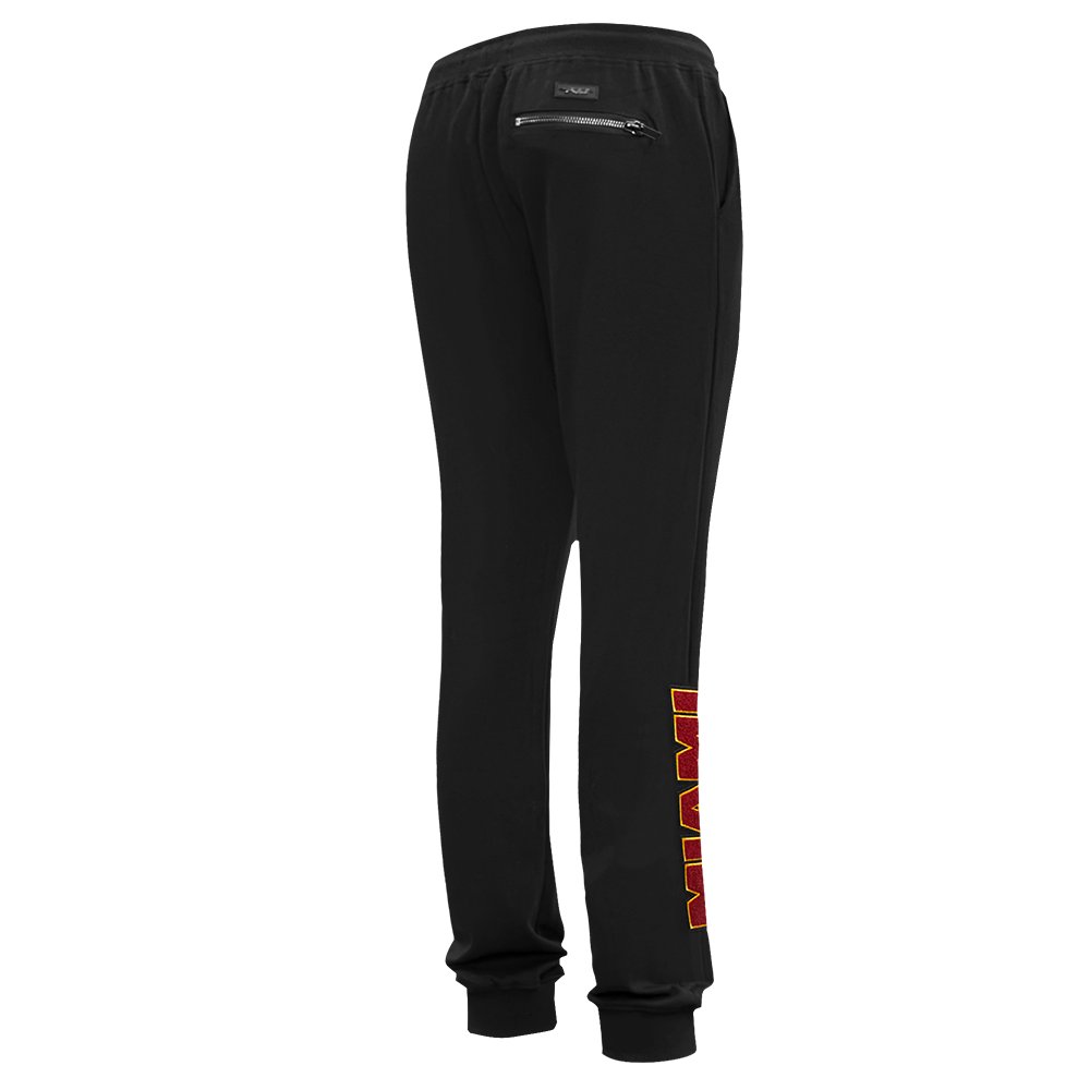 NBA MIAMI HEAT CLASSIC CHENILLE PANTALON JOGGER POUR HOMME (NOIR)