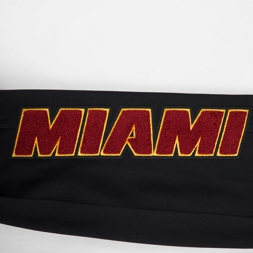 NBA MIAMI HEAT CLASSIC CHENILLE PANTALON JOGGER POUR HOMME (NOIR)