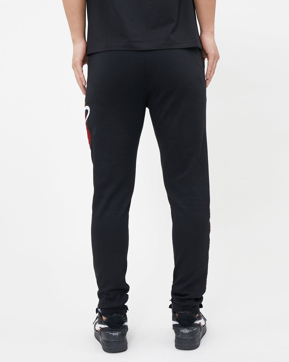 NBA MIAMI HEAT CLASSIC CHENILLE PANTALON JOGGER POUR HOMME (NOIR)