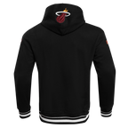 NBA MIAMI HEAT SCRIPT TAIL MEN'S RIB FLEECE PULLOVER HOODIE (BLACK)