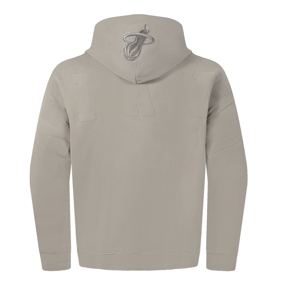 NBA MIAMI HEAT WINGSPAN CHANDAIL À CAPUCHON EN MOLLETON À ÉPAULES TOMBANTES POUR HOMME (TAUPE)