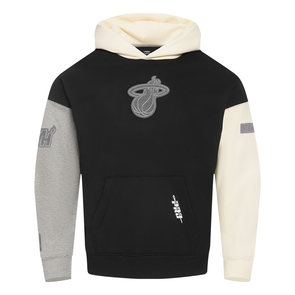 NBA MIAMI HEAT REVERSE FRENCH TERRY MEN'S COLOR BLOCK FLEECE PULLOVER HOODIE