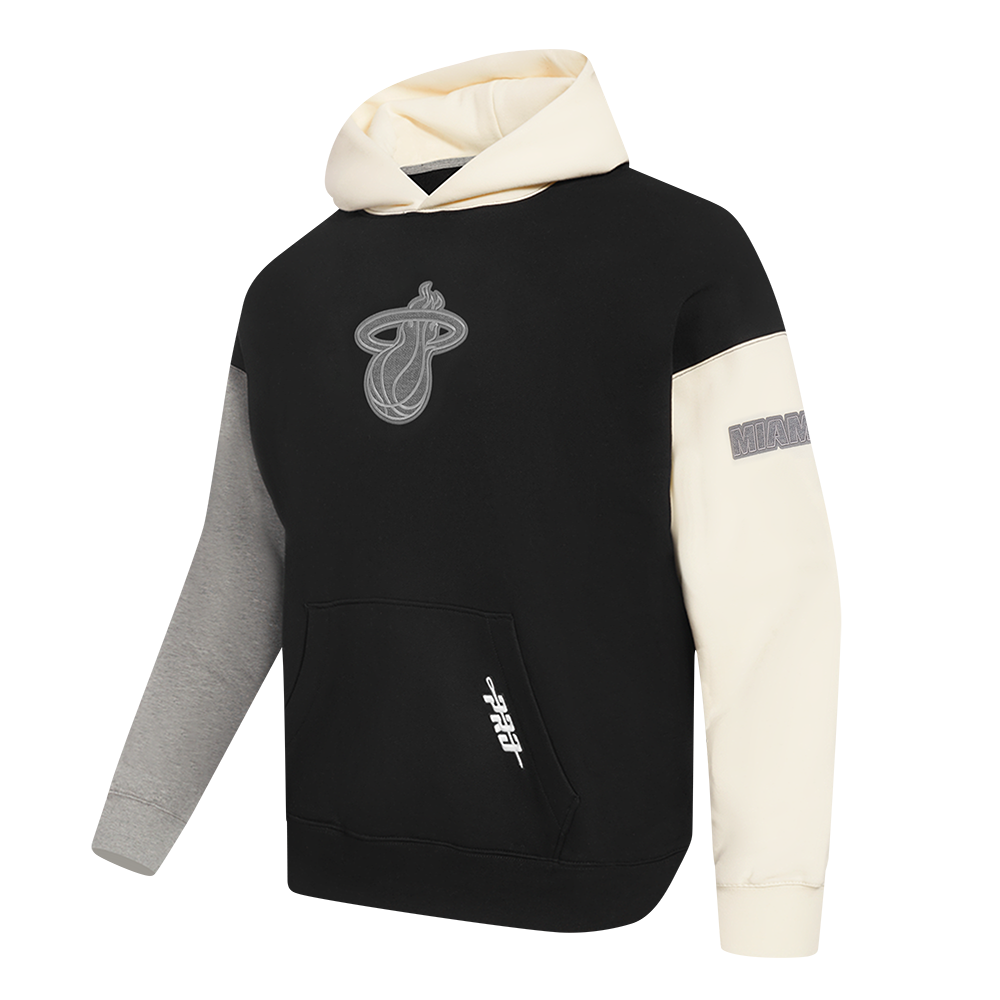 NBA MIAMI HEAT REVERSE FRENCH TERRY MEN'S COLOR BLOCK FLEECE PULLOVER HOODIE