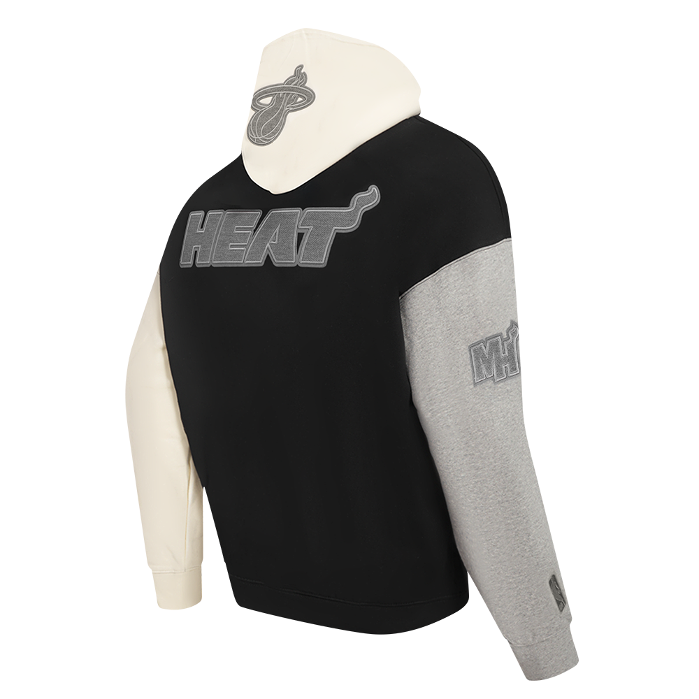 NBA MIAMI HEAT REVERSE FRENCH TERRY MEN'S COLOR BLOCK FLEECE PULLOVER HOODIE