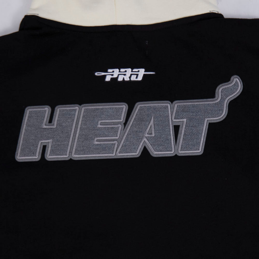 NBA MIAMI HEAT REVERSE FRENCH TERRY MEN'S COLOR BLOCK FLEECE PULLOVER HOODIE