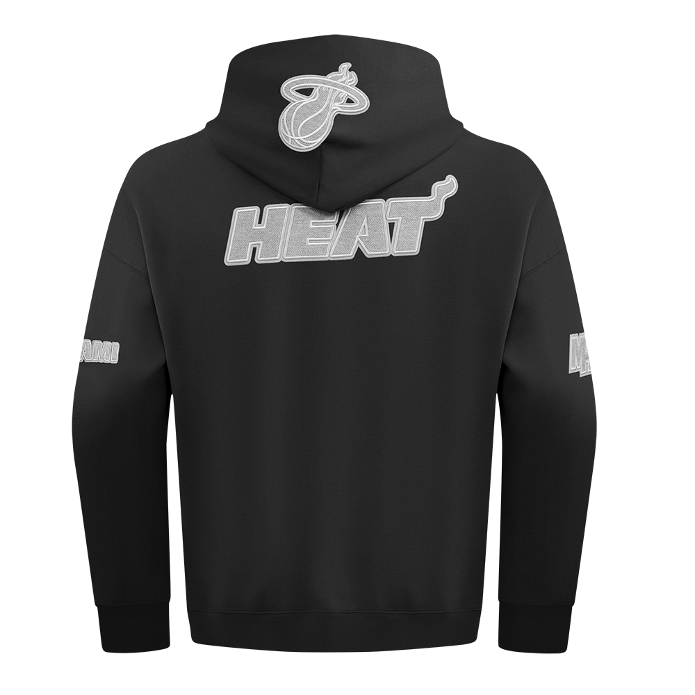 NBA MIAMI HEAT REVERSE FRENCH TERRY MEN'S PULLOVER HOODIE (BLACK)
