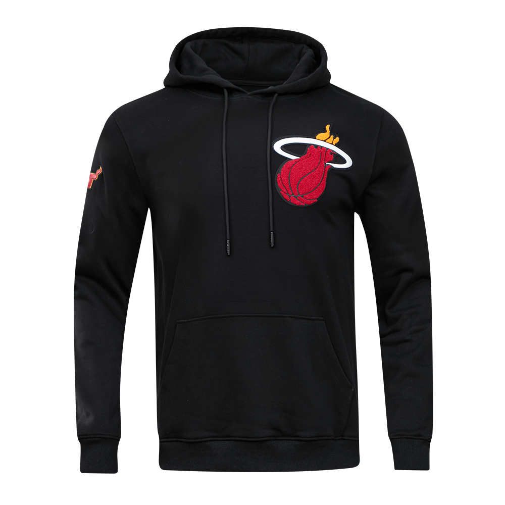 NBA MIAMI HEAT CLASSIC CHENILLE MEN'S PULLOVER HOODIE (BLACK)