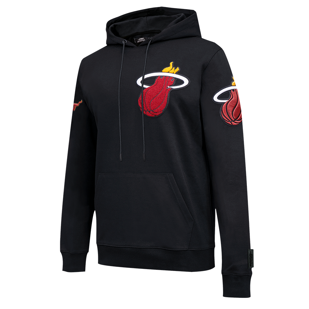 NBA MIAMI HEAT CLASSIC CHENILLE MEN'S PULLOVER HOODIE (BLACK)
