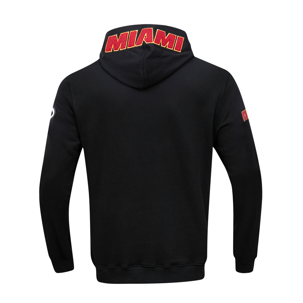 NBA MIAMI HEAT CLASSIC CHENILLE MEN'S PULLOVER HOODIE (BLACK)
