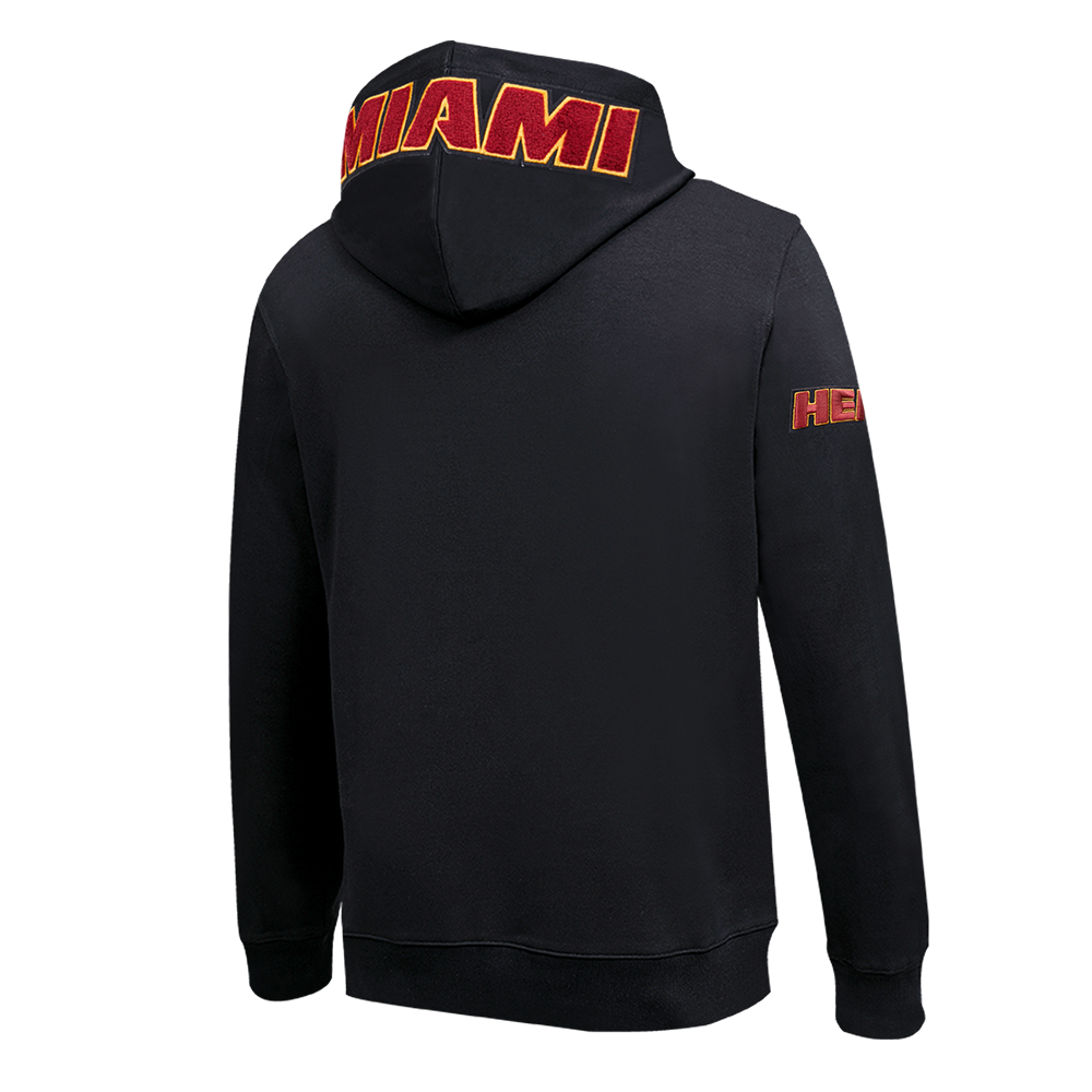 NBA MIAMI HEAT CLASSIC CHENILLE MEN'S PULLOVER HOODIE (BLACK)