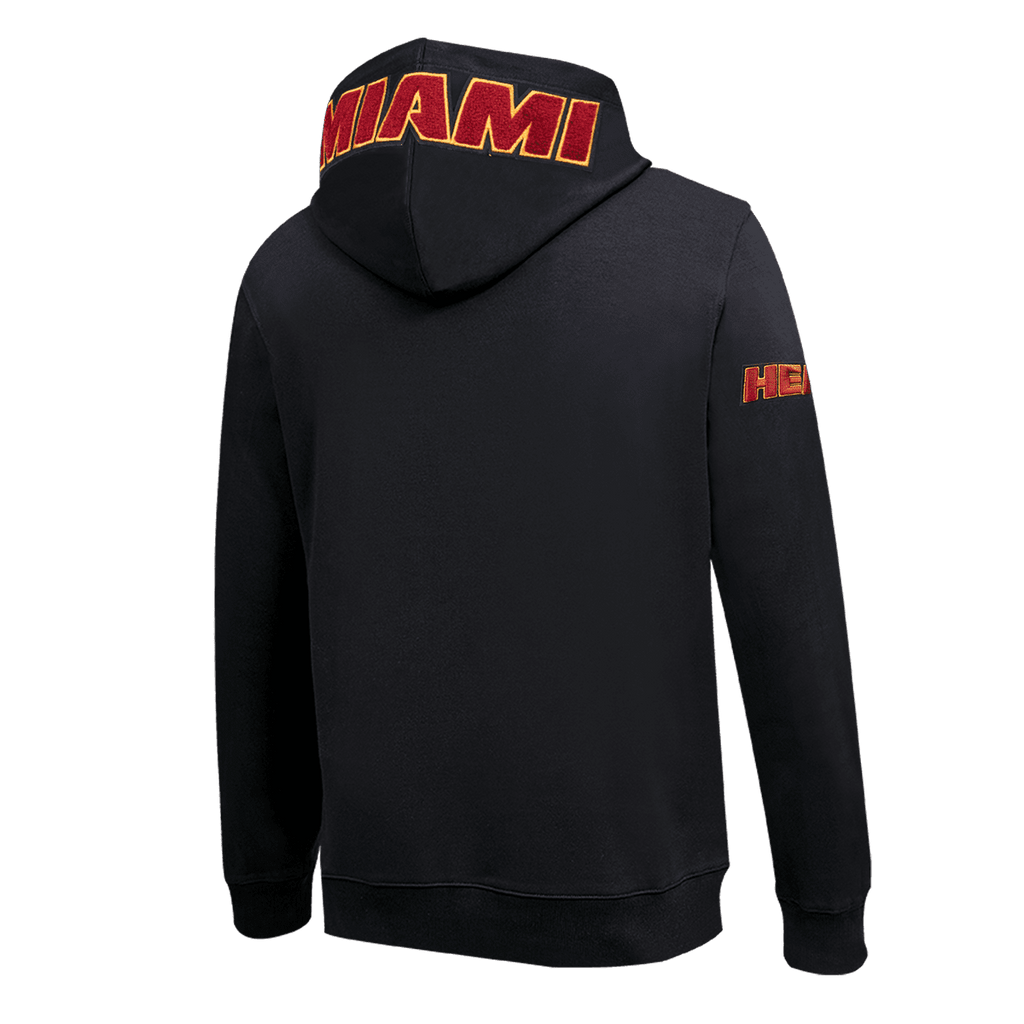 NBA MIAMI HEAT CLASSIC CHENILLE MEN'S PULLOVER HOODIE (BLACK)
