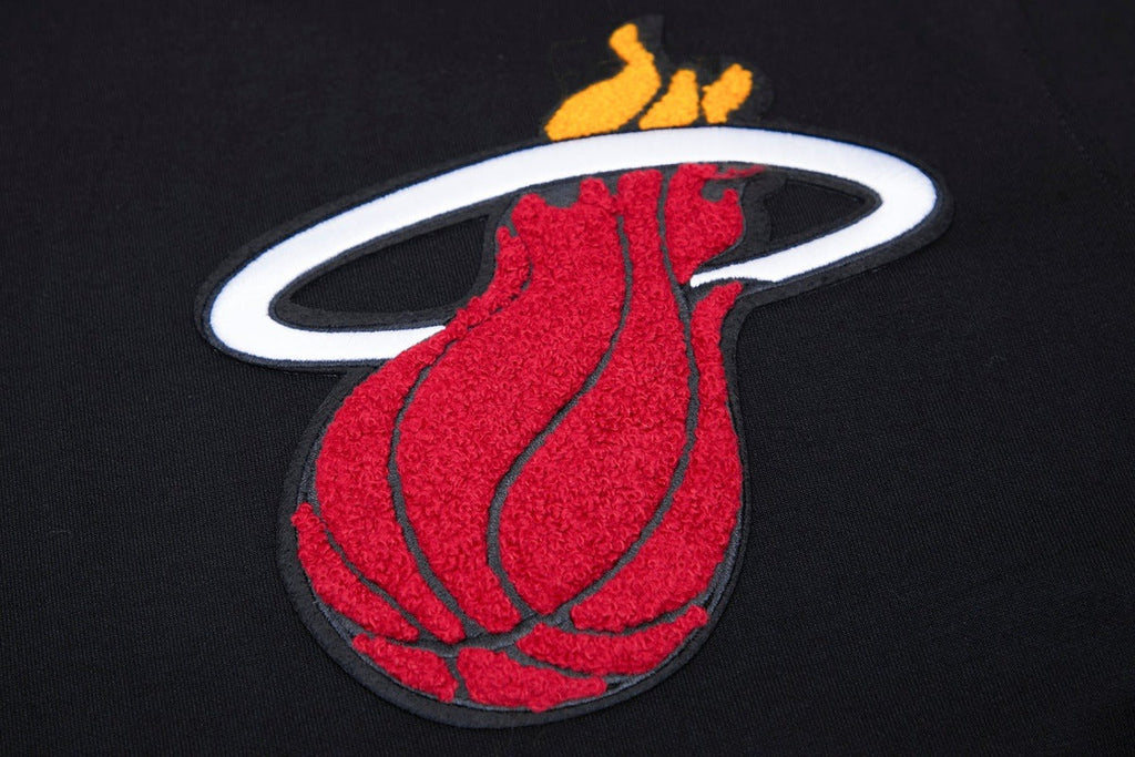 NBA MIAMI HEAT CLASSIC CHENILLE MEN'S PULLOVER HOODIE (BLACK)