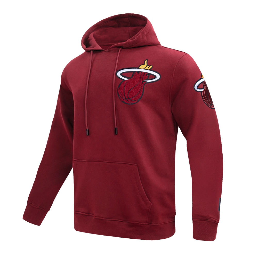 NBA MIAMI HEAT CLASSIC CHENILLE MEN'S PULLOVER HOODIE (CARDINAL RED)