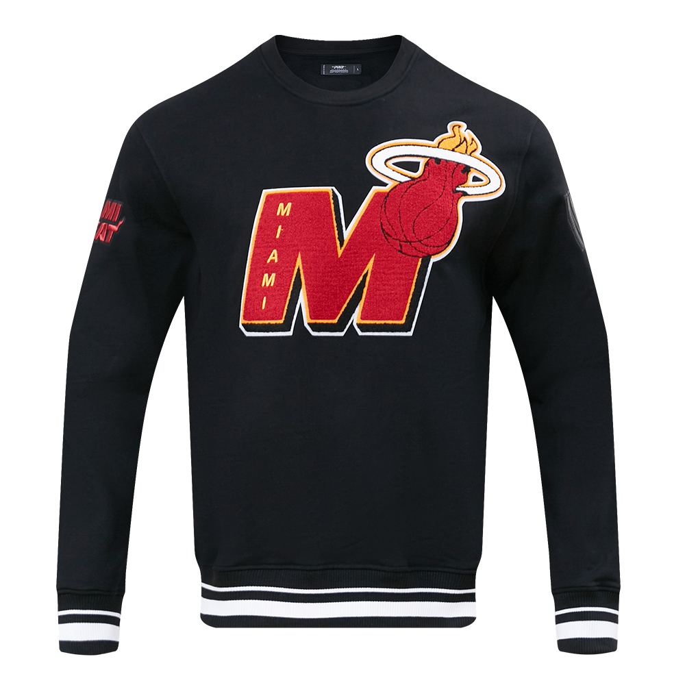 NBA MIAMI HEAT MASHUP MEN'S RIB CREWNECK (BLACK)