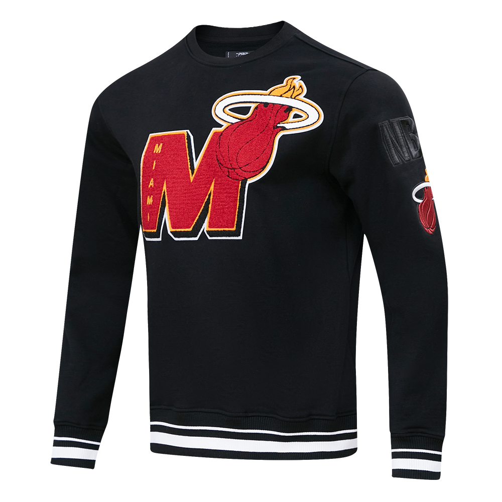 NBA MIAMI HEAT MASHUP MEN'S RIB CREWNECK (BLACK)