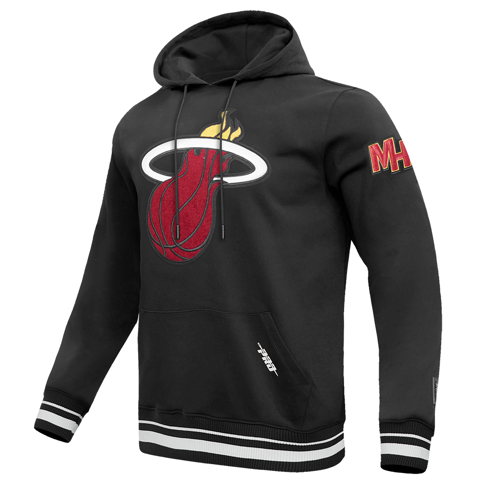 NBA MIAMI HEAT RETRO CLASSIC MEN'S PULLOVER HOODIE (BLACK)
