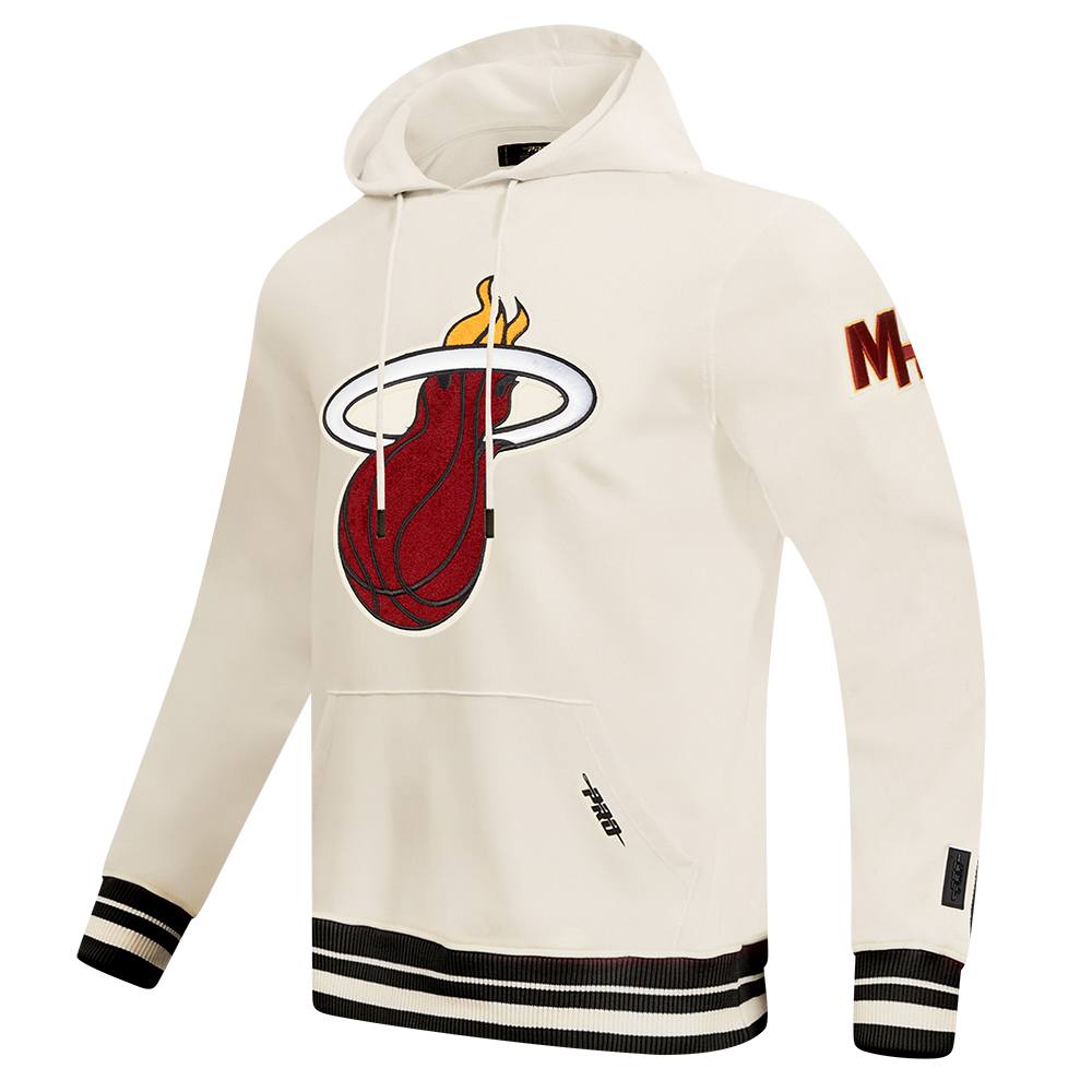 NBA MIAMI HEAT RETRO CLASSIC MEN'S PO HOODIE (EGGSHELL/ BLACK)