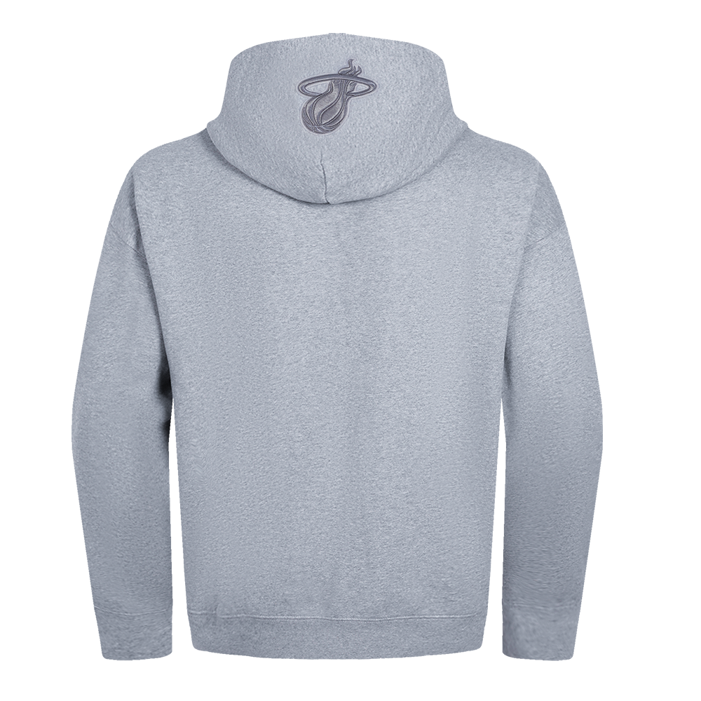 NBA MIAMI HEAT NEUTRAL MEN'S DROP SHOULDER PULLOVER HOODIE (DARK HEATHER GRAY)