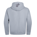 NBA MIAMI HEAT NEUTRAL MEN'S DROP SHOULDER PULLOVER HOODIE (DARK HEATHER GRAY)