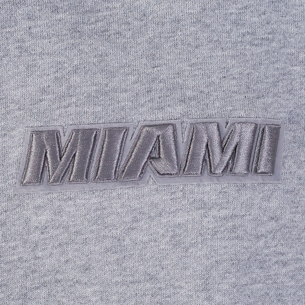 NBA MIAMI HEAT NEUTRAL MEN'S DROP SHOULDER PULLOVER HOODIE (DARK HEATHER GRAY)
