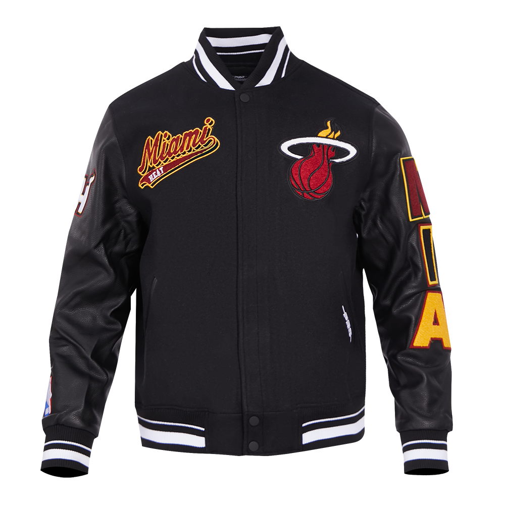 NBA MIAMI HEAT SCRIPT TAIL BLOUSON COLLÉGIAL POUR HOMME (NOIR)