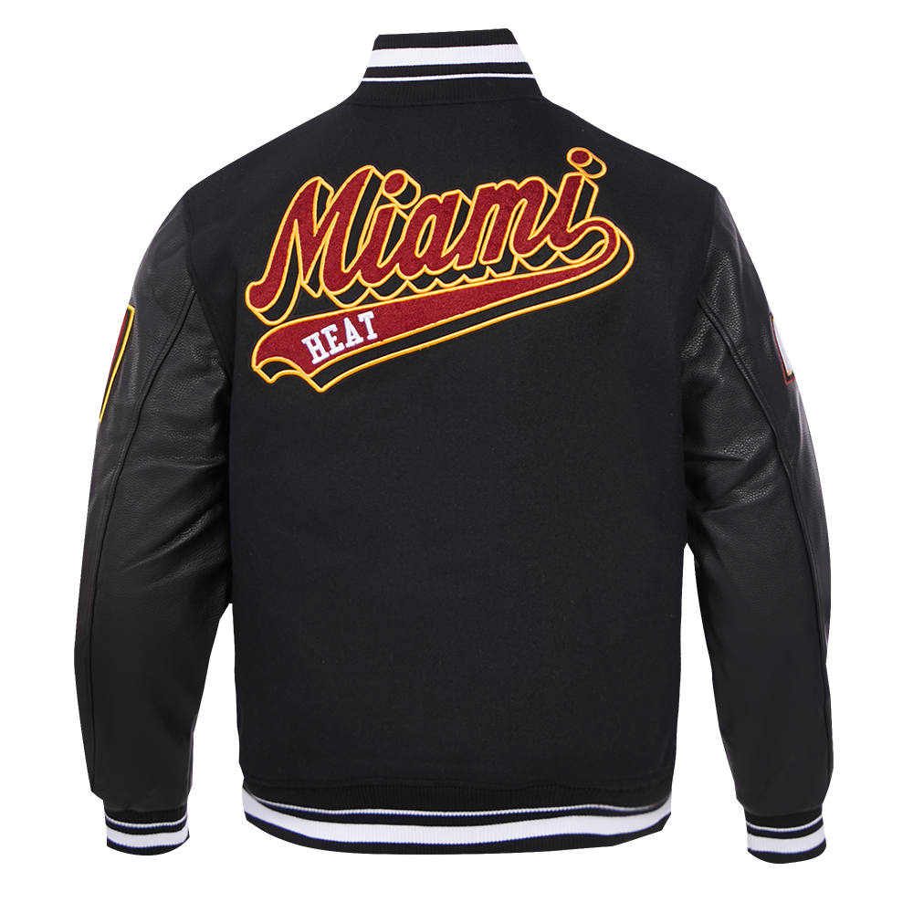NBA MIAMI HEAT SCRIPT TAIL BLOUSON COLLÉGIAL POUR HOMME (NOIR)