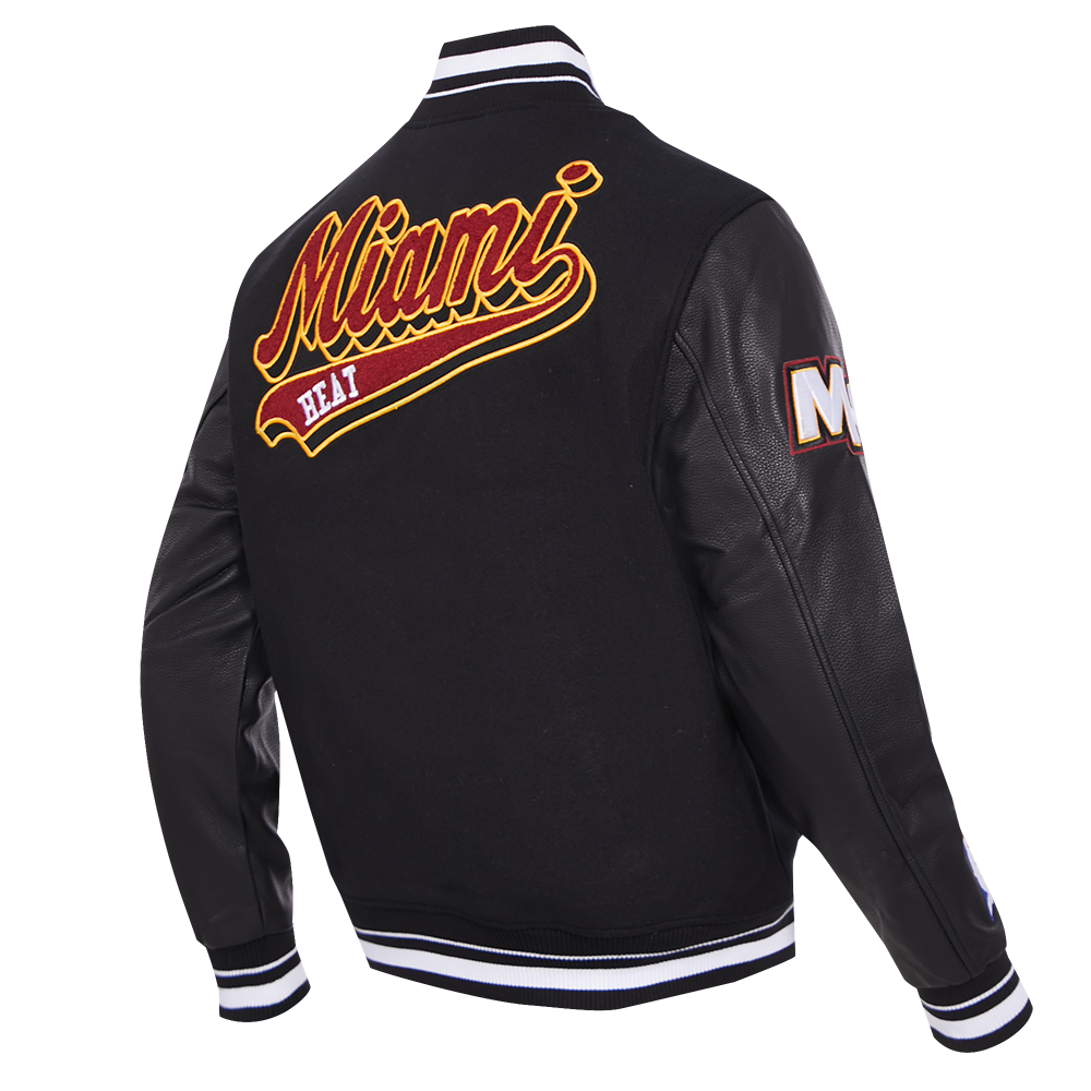 NBA MIAMI HEAT SCRIPT TAIL BLOUSON COLLÉGIAL POUR HOMME (NOIR)